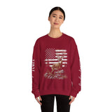 Personalized Hunting Sweatshirt, Custom Deer American Flag Pullover, Patriotic Outdoorsman Crewneck, Hunter Gift, Personalized Family Shirt