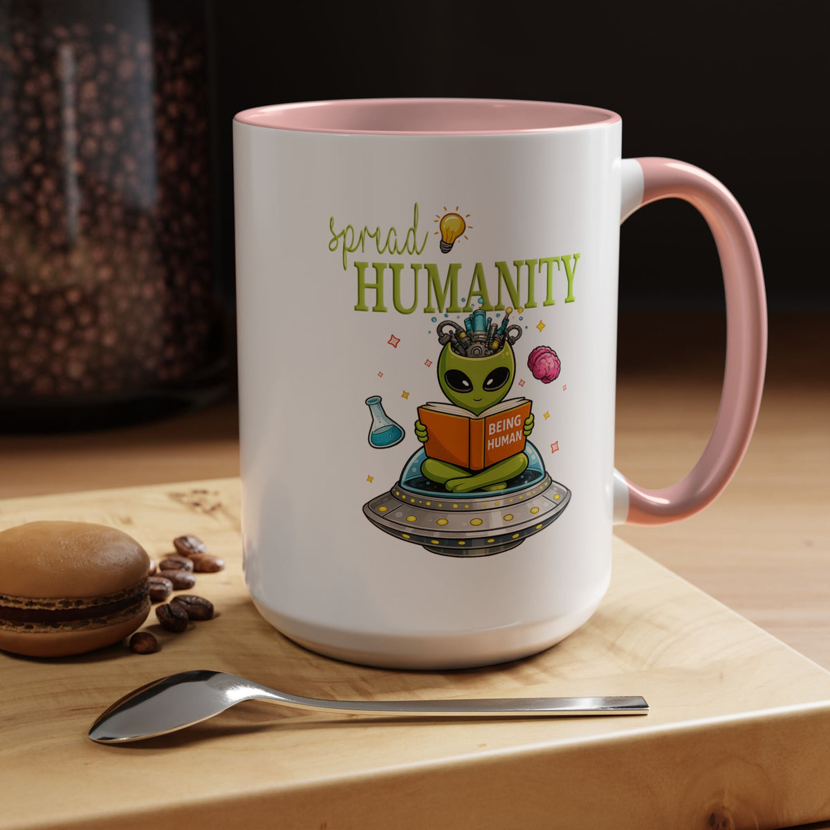 Funny Alien Mug, Being Human Is Weird Coffee Mug, Nerdy Sci-Fi Humor Cup, Alien Lover Gift