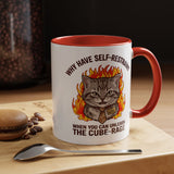 Funny Angry Cat Coffee Mug, Cube Rage Office Mug, Cat Lover Humor Gift, Workplace Stress Mug, Coworker Gift for Cat Owners