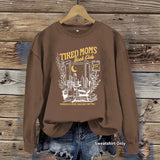 Printed round neck fleece hoodie