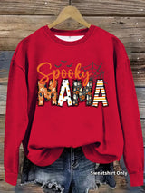 Spooky Mama Sweatshirt, Halloween Graphic Crewneck Pullover