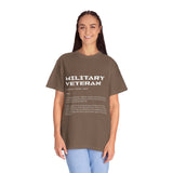Military Veteran Definition Shirt, Funny Veteran T-Shirt, Sarcastic Armed Forces Gift, Retirement Tee for Soldier, Proud Service Member Top