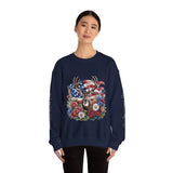 Personalized Hunting Family Sweatshirt, Custom Deer Patriotic Pullover, American Flag Floral Crewneck, Family Gift, Outdoorsman Shirt