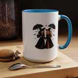 Witch Best Friends Mug, Gothic Halloween Black Accent Coffee Cup, Cute Matching Costume Gift for Bestie, Sister, Girlfriend or Partner