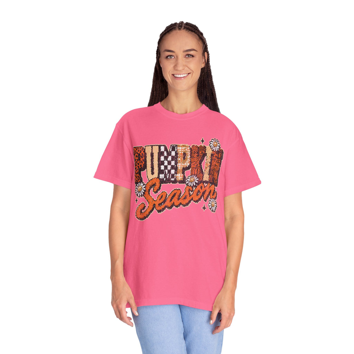 Pumpkin Season Shirt, Retro Leopard Checker Fall Graphic Tee, Cute Autumn Gift for Women, Cozy Thanksgiving October Outfit for Her