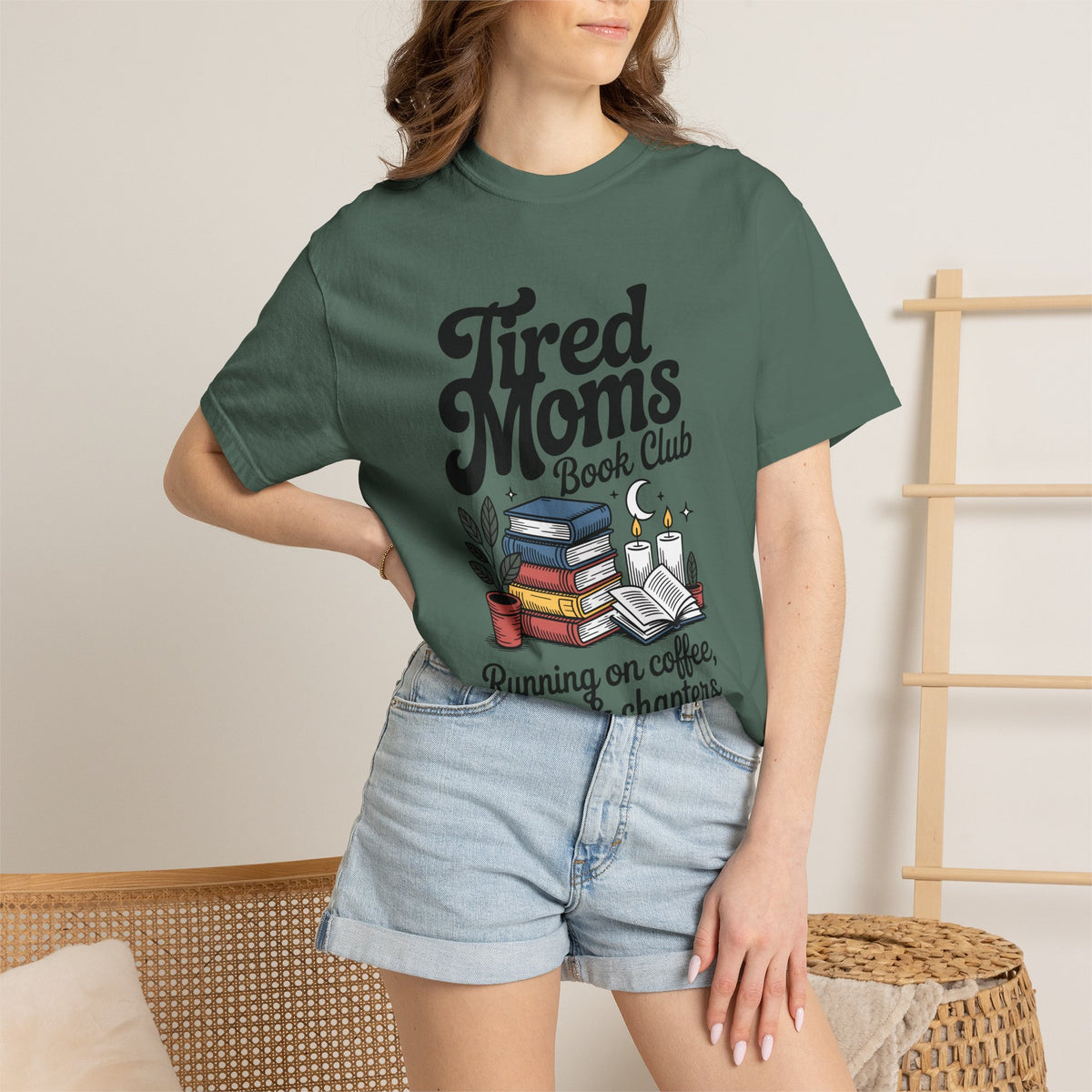Comfort Colors Tired Moms Book Club Shirt, Book Lover Mom Tee, Reading Mom Shirt, Coffee and Books Graphic Tee, Booktok Gift