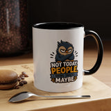 Not Today People Mug, Funny Owl Coffee Cup, Introvert Humor Gift for Coworker, Funny Snack Lover Present, Sarcastic Office Drinkware