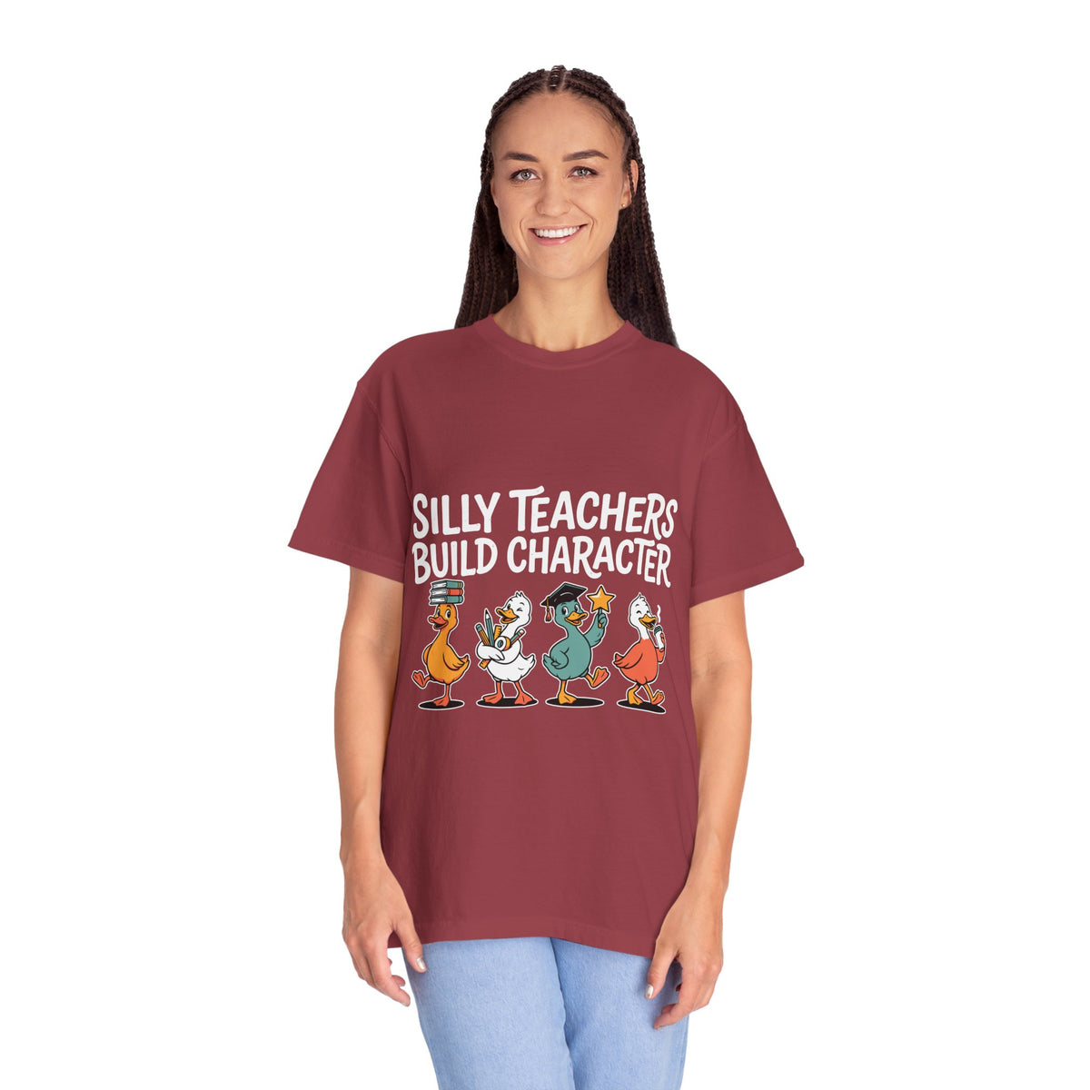 Funny Teacher Comfort Colors Shirt, Silly Teachers Build Character Tee, Teacher Appreciation Gift, Elementary School Teacher Shirt