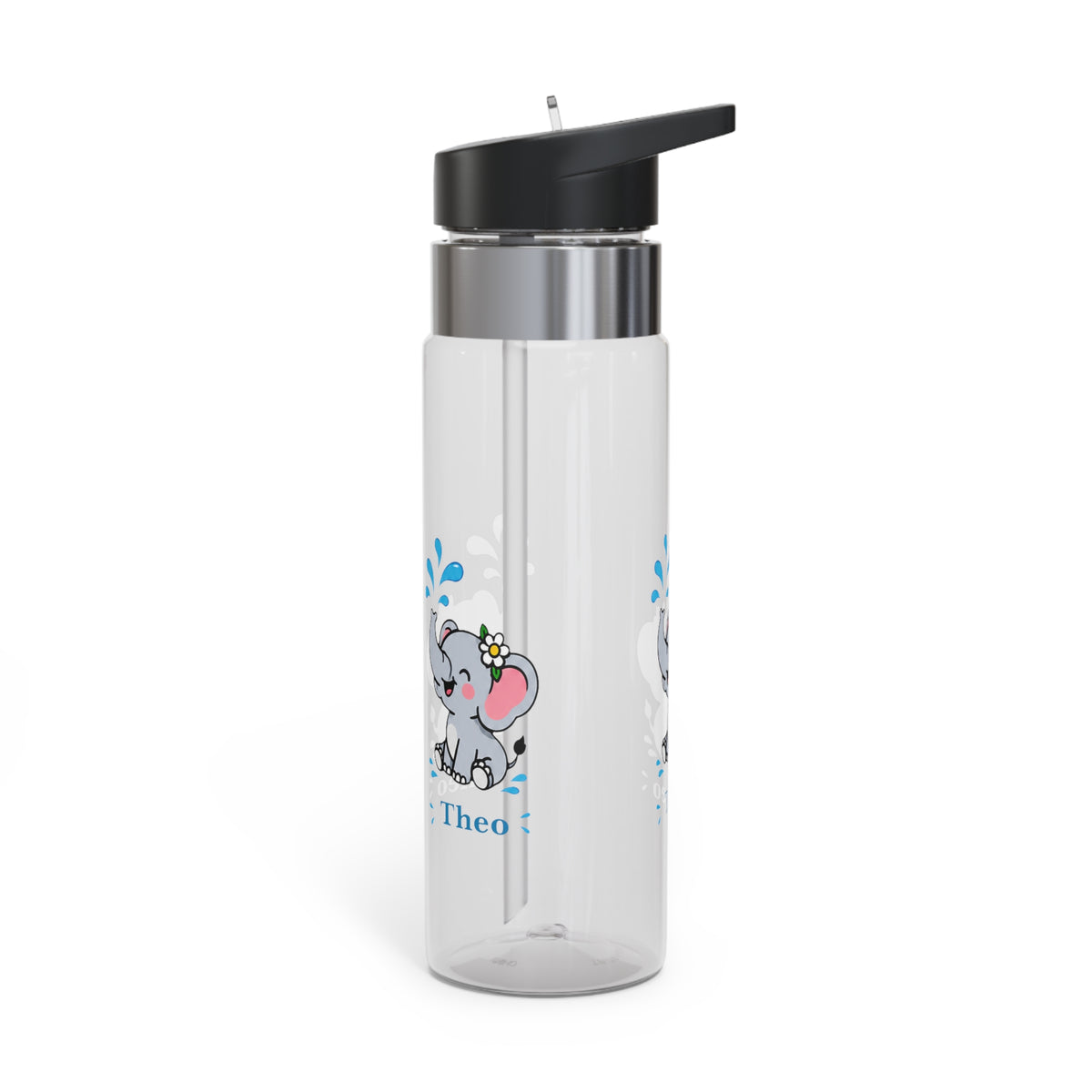 Personalized Elephant Water Bottle for Kids, Cute Animal Drink Bottle, Custom Name School Bottle, Safari Gift, Back to School, Baby Shower