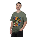 First Grade Crew T-Shirt, Retro Teacher Team Graphic Tee, Elementary School Staff Gift, First Day Classroom Outfit, Grade One Shirt