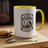 Midnight Readers Society Mug, Gothic Raven Book Black Accent Coffee Cup, Dark Academia Gift for Book Lover, Librarian or Night Reader