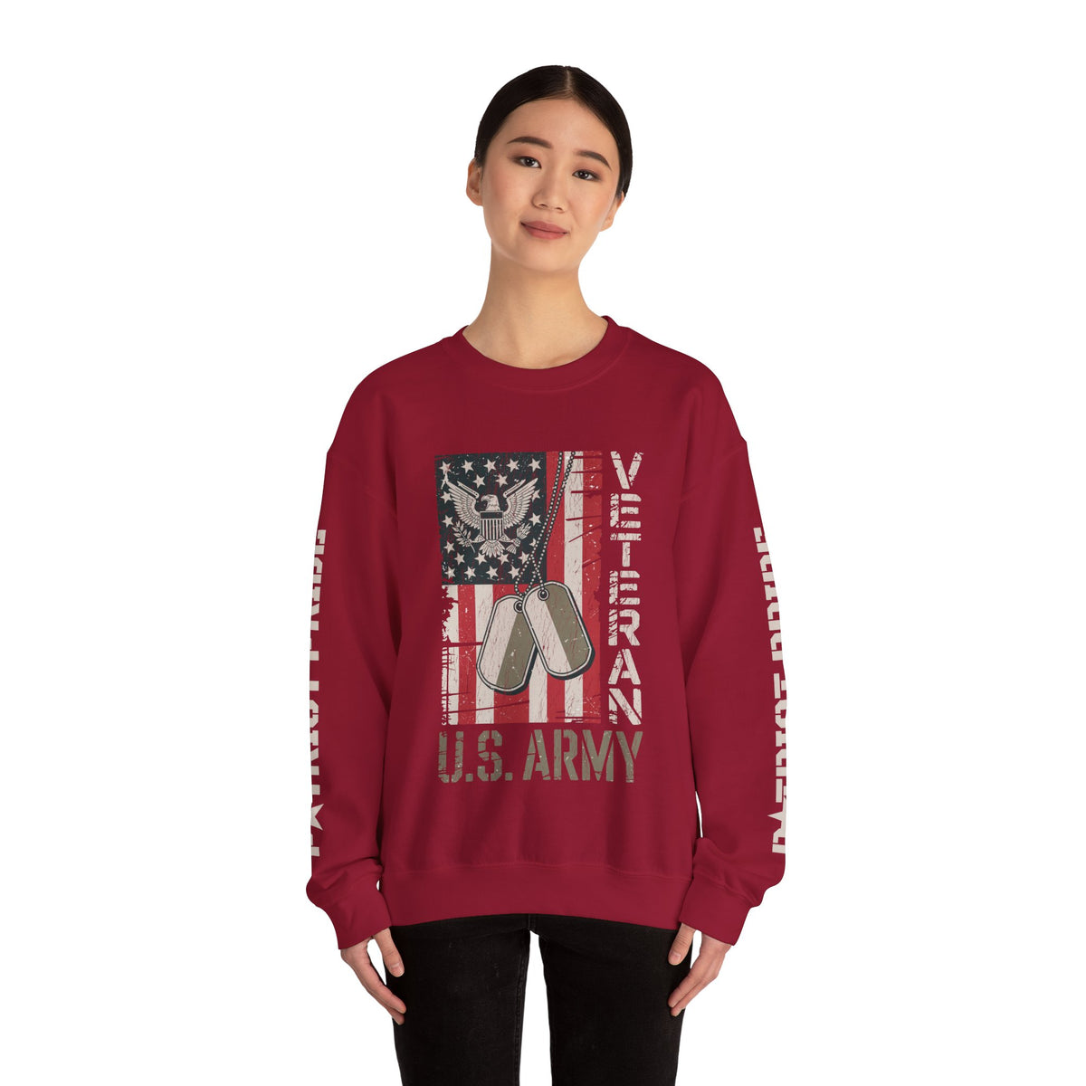 US Army Sweatshirt, Vintage Military Pullover, American Flag Army Top, Veteran Gift, Patriotic Military Clothing, Army Family Gift