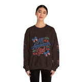 All American Girl Sweatshirt, Patriotic Womens Pullover, USA Flag Cherry Top, Vintage Americana Style, Fourth of July Gift