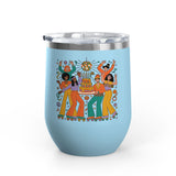 Retro Disco Birthday Wine Tumbler, 70s Roller Skating Party Design, Groovy Drinkware Gift for a Skater Friend Who Loves Vintage Aesthetics