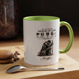 Full Armor of God Coffee Mug with Name, Personalized Christian Knight Gift for Men, Inspirational Scripture Ceramic Tea Cup, Religious Faith Present