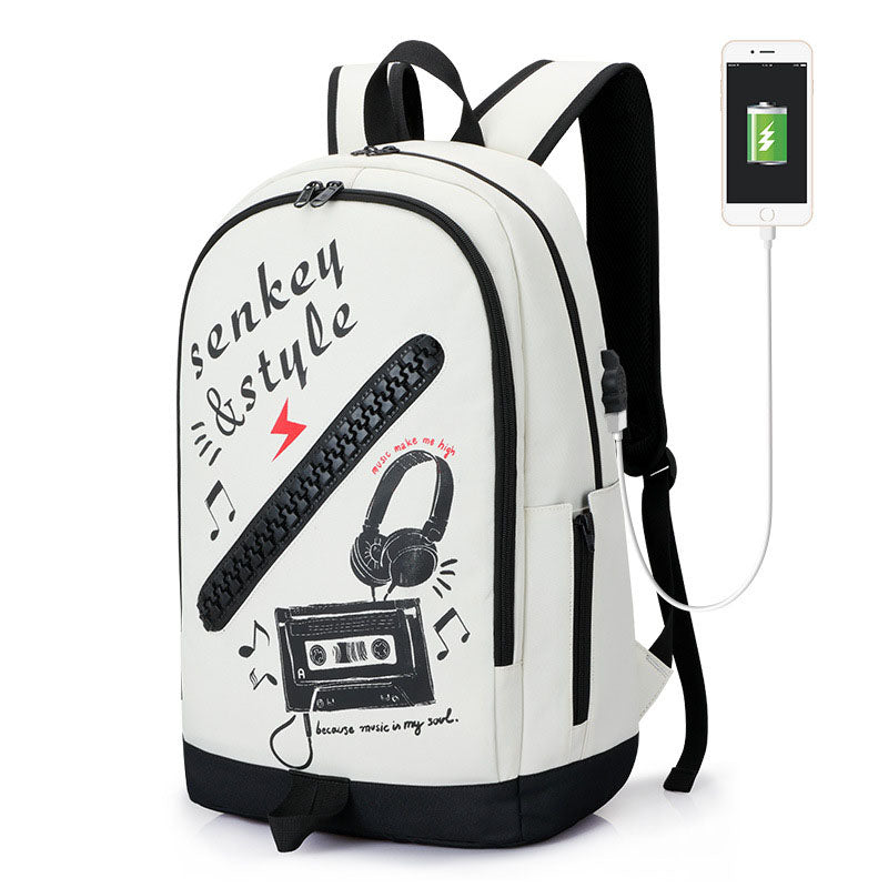New school season backpack new large zipper Harajuku schoolbag Oxford cloth backpack