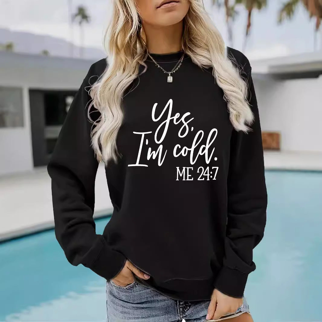 Slogan printed pullover sweatshirt sweatshirt