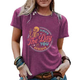 Halloween pattern round neck short sleeved shirt