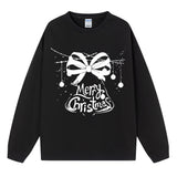 Merry Christmas Candy Bow Sweatshirt, Christmas Graphic Crewneck Pullover