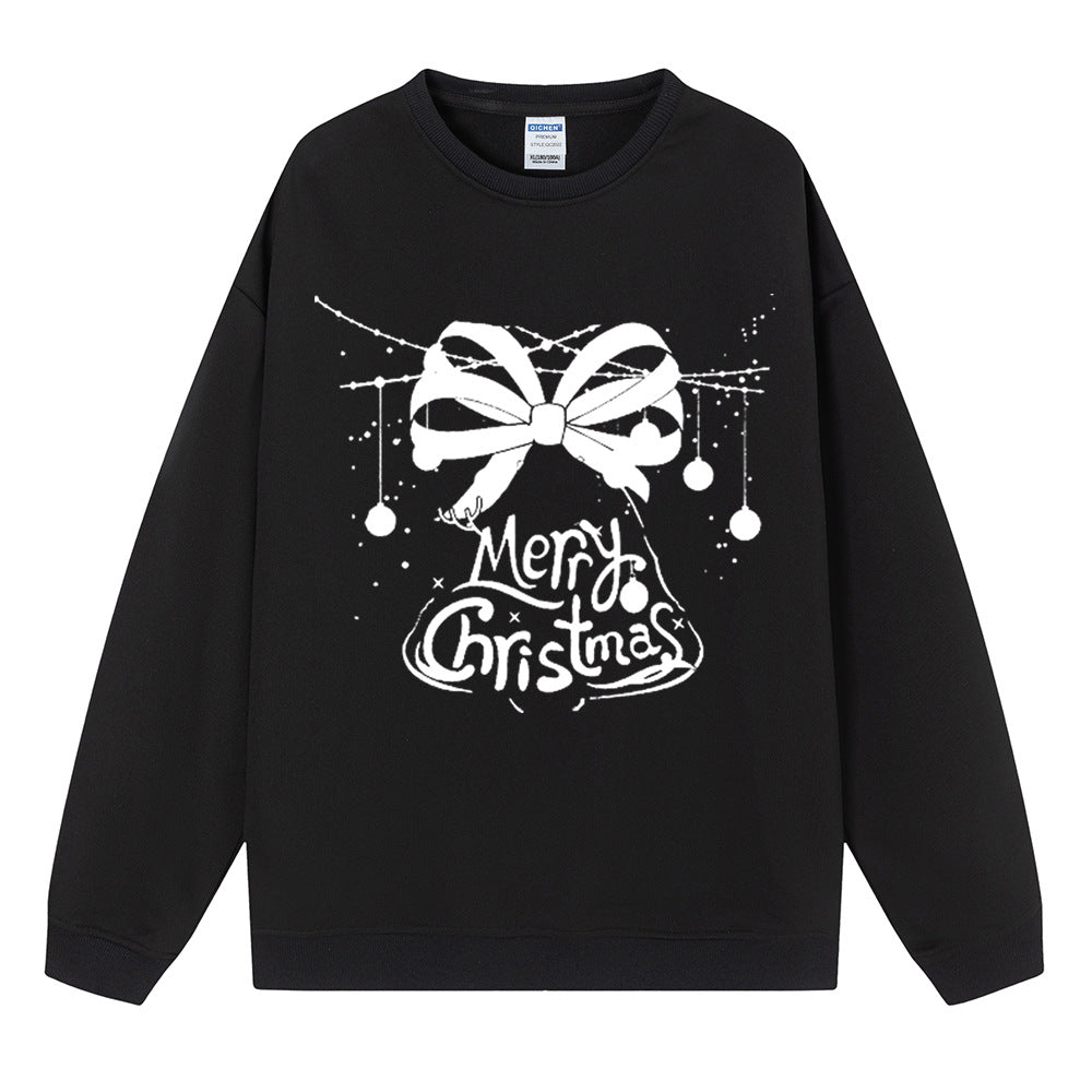 Merry Christmas Candy Bow Sweatshirt, Christmas Graphic Crewneck Pullover