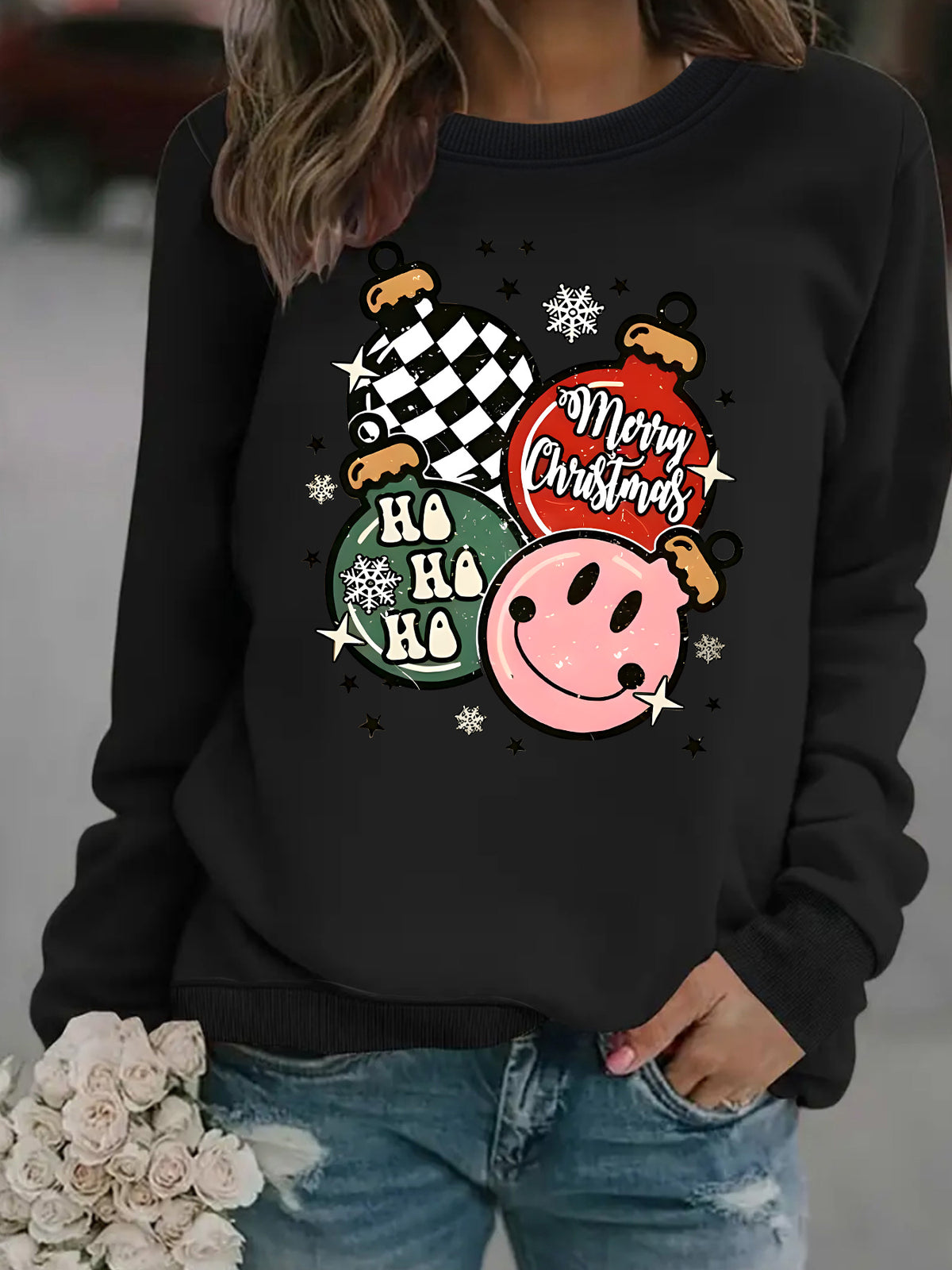 Sweatshirt Christmas themed print