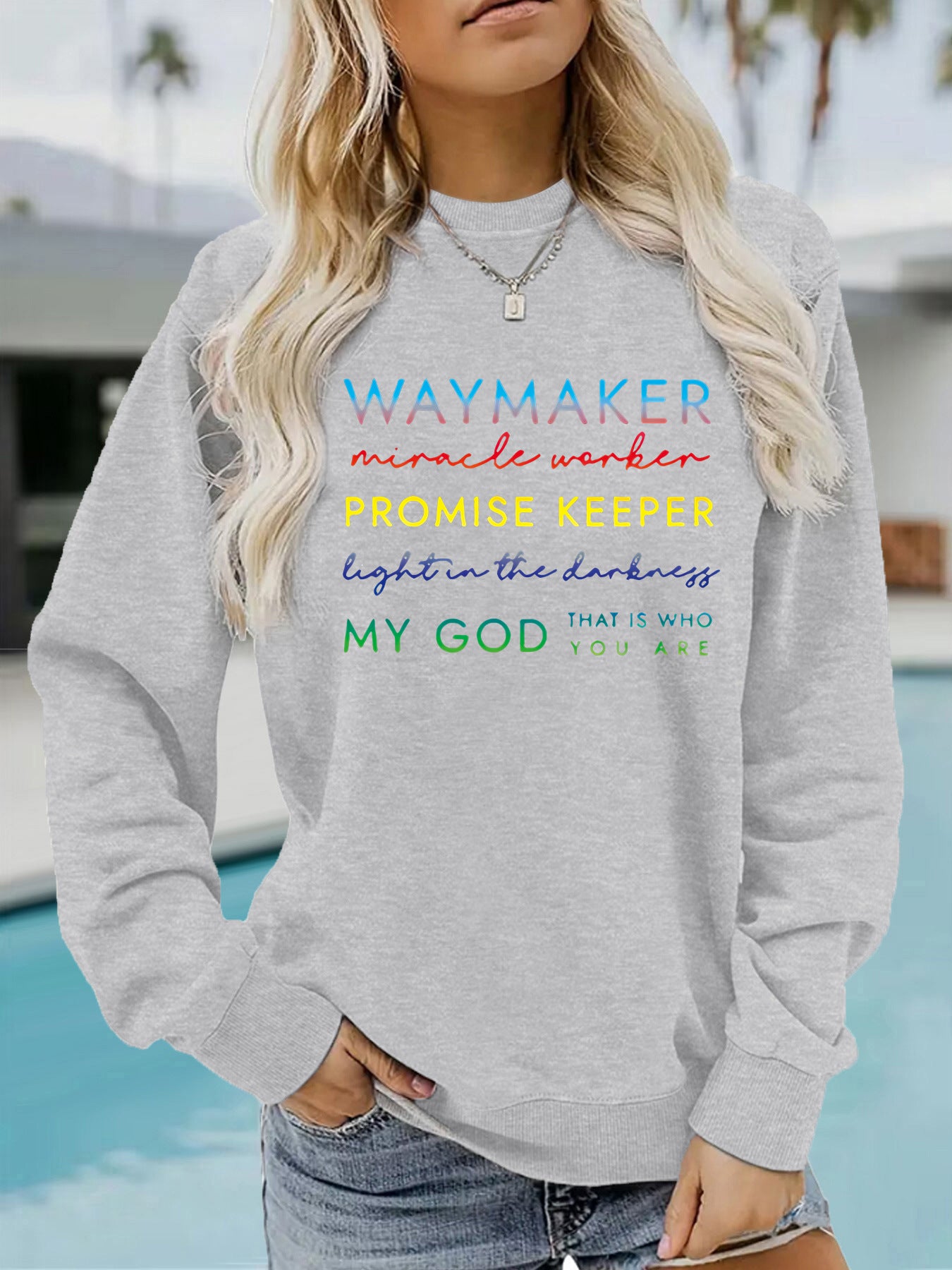Round neck WAYMAKER printed pullover sweatshirt sweatshirt