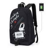 New school season backpack new large zipper Harajuku schoolbag Oxford cloth backpack