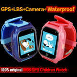 Blue and pink kids GPS smart watch with camera and cartoon dog chat screen
