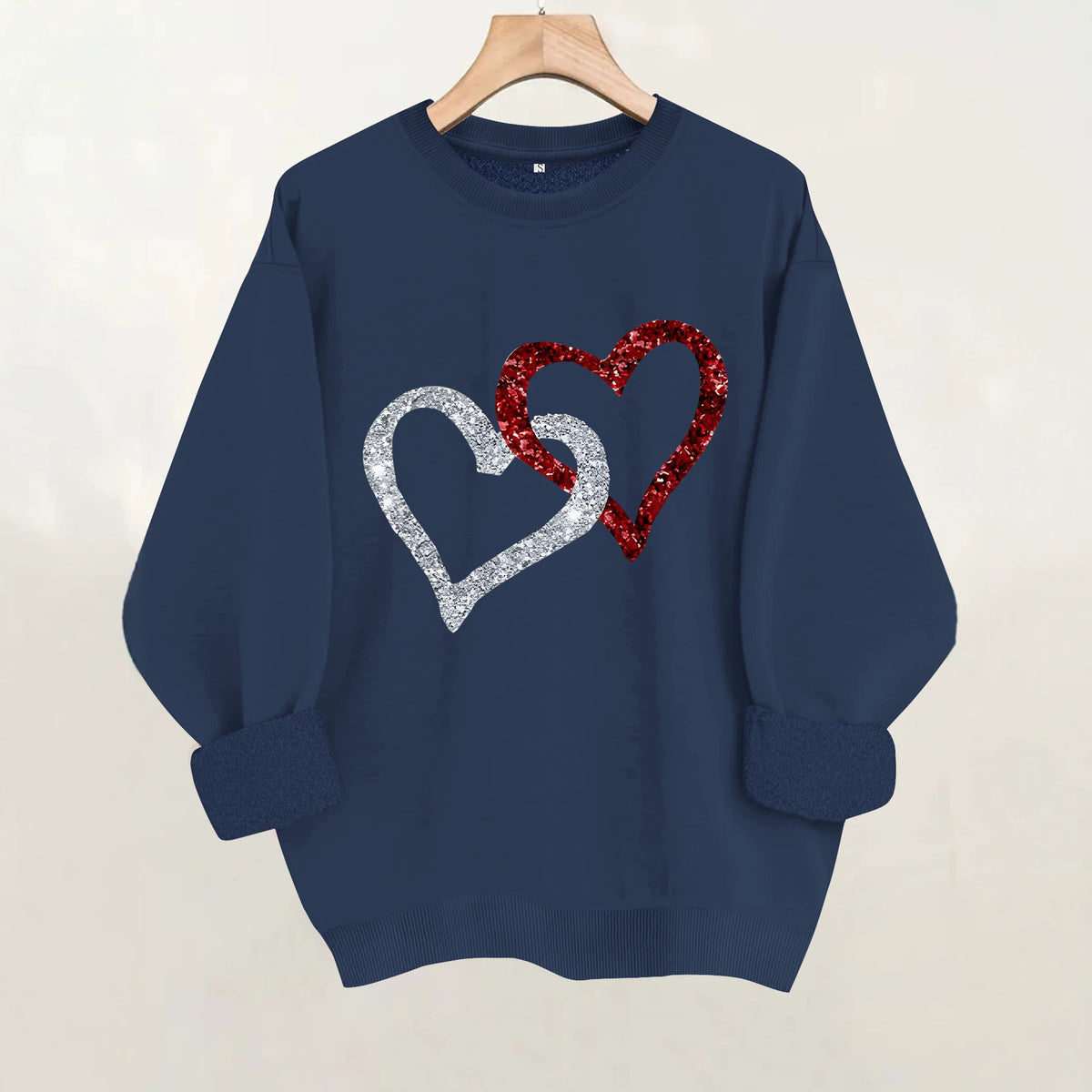 Printed loose women's fleece hoodie