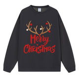 Merry Christmas reindeer print women's mid to long hoodie for Christmas