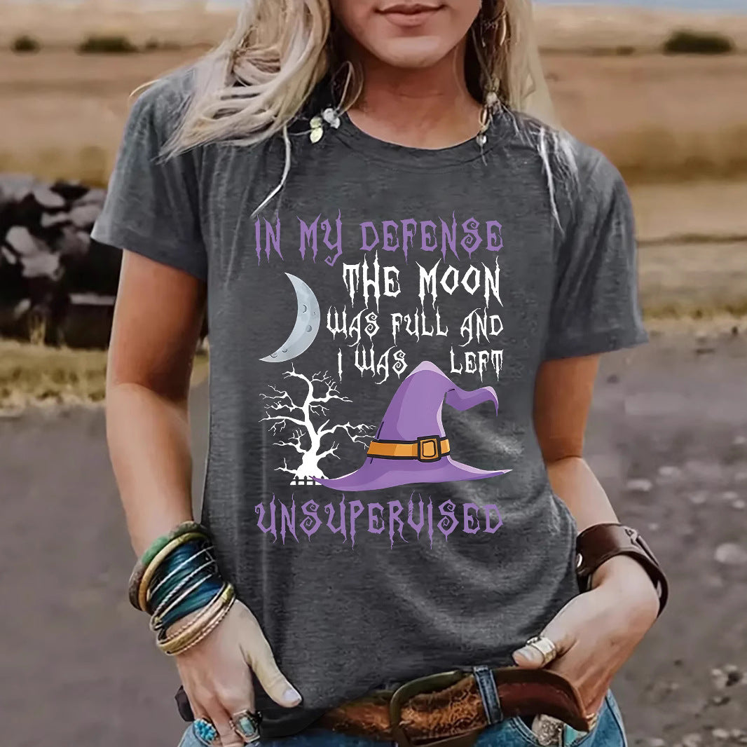 Short sleeved Halloween witch pattern