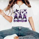 T-shirt purple magic hat Halloween print