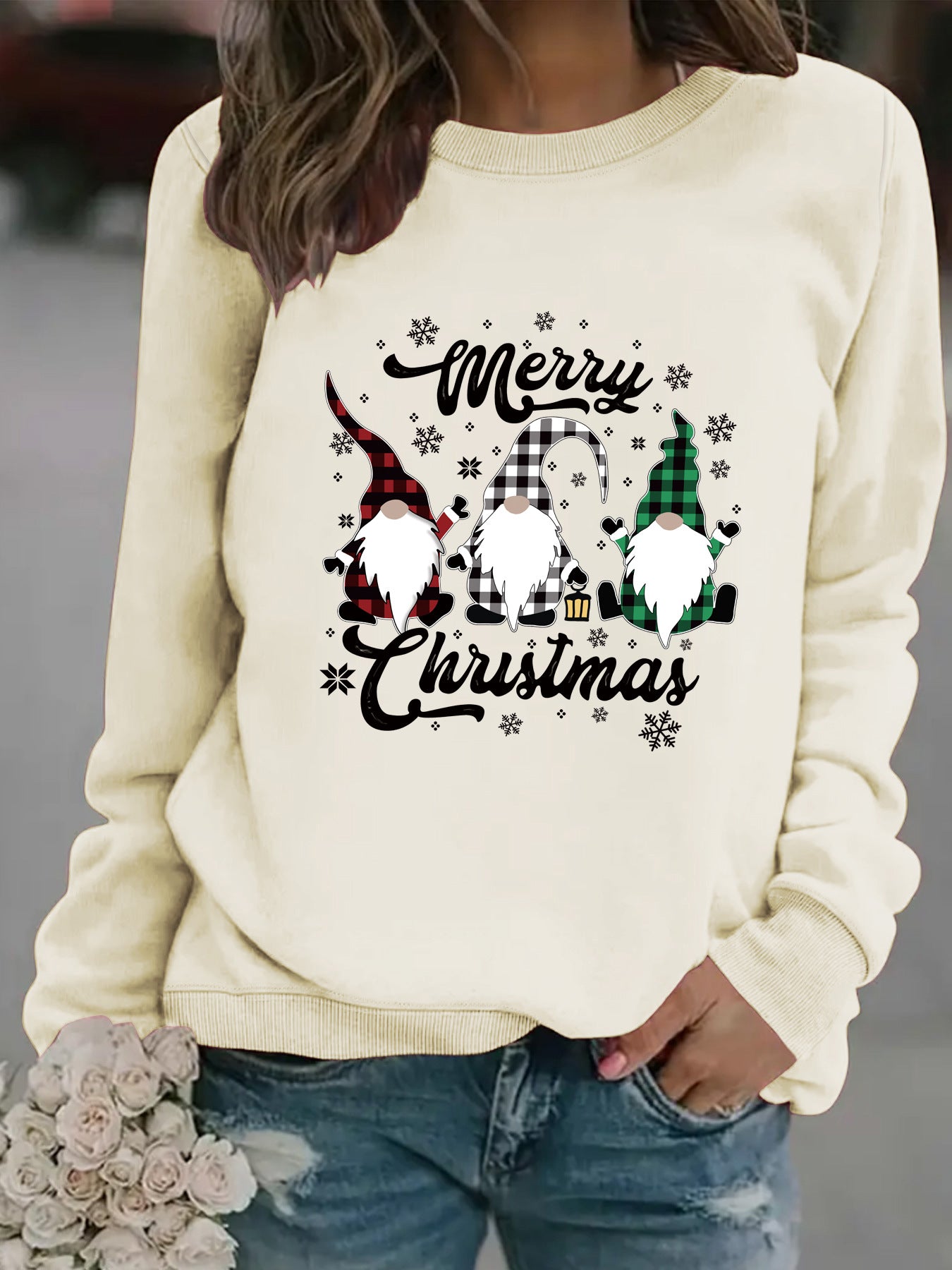 Printed pullover sweatshirt sweatshirt
