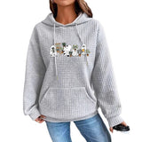 Waffle kangaroo pocket hooded long sleeved Halloween