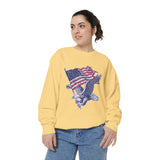 Bald Eagle American Flag Sweatshirt, Retro Patriotic Graphic, Gift for USA Pride Fans, Fourth of July Celebrations and Everyday Clothing