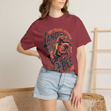 Land of the Free 250 Years Strong Comfort Colors Shirt, America 250th Anniversary Tee, Patriotic Cowboy Graphic Shirt, USA 1776-2026