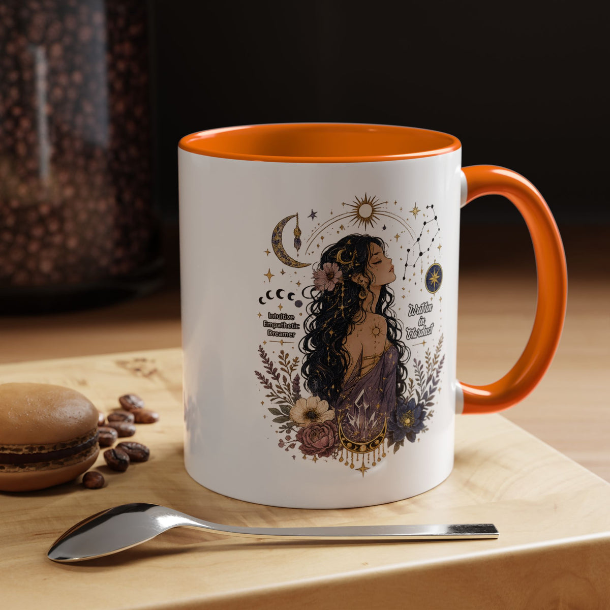 Intuitive Dreamer Astrology Coffee Mug, Mystic Woman Zodiac Mug, Written in Stardust Cup, Celestial Goddess Gift, Spiritual Coffee Mug