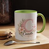 Personalized Initial Name Mug, Custom Floral Monogram Coffee Mug for Women, Butterfly Letter Cup, Birthday Gift for Her, Bridesmaid Mug