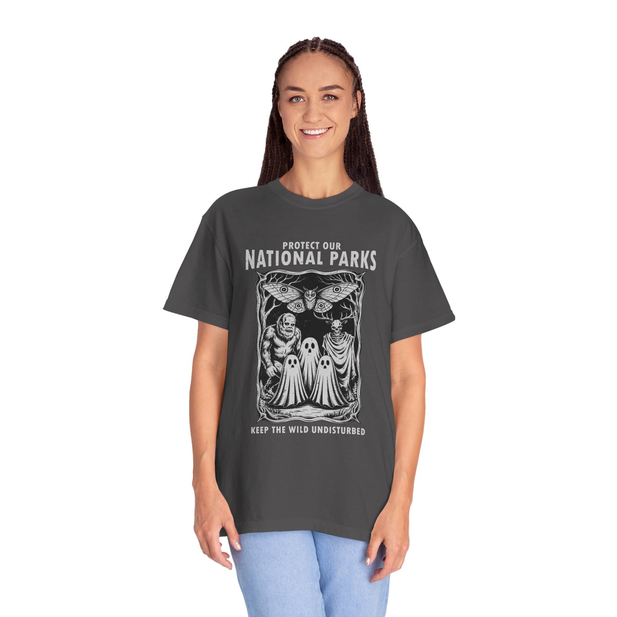 National Parks Gothic Comfort Colors Shirt, Protect Our National Parks Graphic Tee, Cryptid Nature Lover Shirt, Spooky Outdoor Apparel