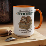 Funny Sloth Office Mug, Productivity Humor Coffee Mug, Lazy Coworker Gift, Work From Home Mug, Sarcastic Employee Coffee Cup