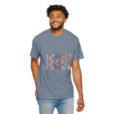 Jesus Patchwork Graphic Tee, Floral Christian Shirt, Cute Faith Based T Shirt, Vintage Coquette Religious Shirt