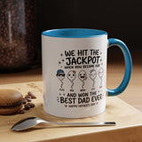 Personalized Best Dad Ever Mug, Custom Father's Day Coffee Mug with Kids Names, Funny Jackpot Dad Gift, Unique Family Keepsake Cup