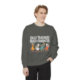 Funny Teacher Comfort Colors Sweatshirt, Silly Teachers Build Character Graphic Sweatshirt, Teacher Appreciation Gift for Educators