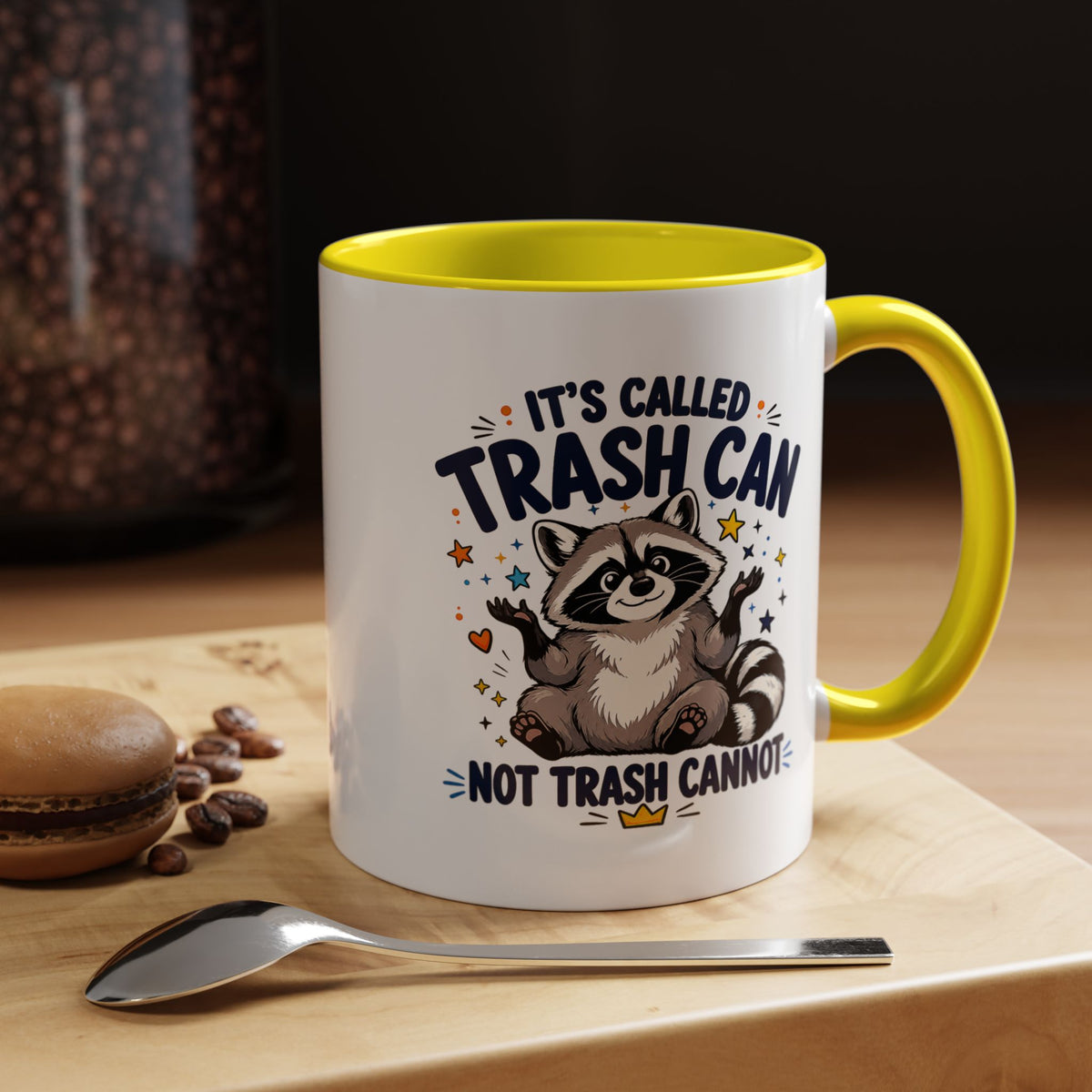 Funny Raccoon Coffee Mug, Trash Can Not Trash Cannot Mug, Cute Raccoon Lover Gift, Funny Animal Humor Cup for Wildlife Fans