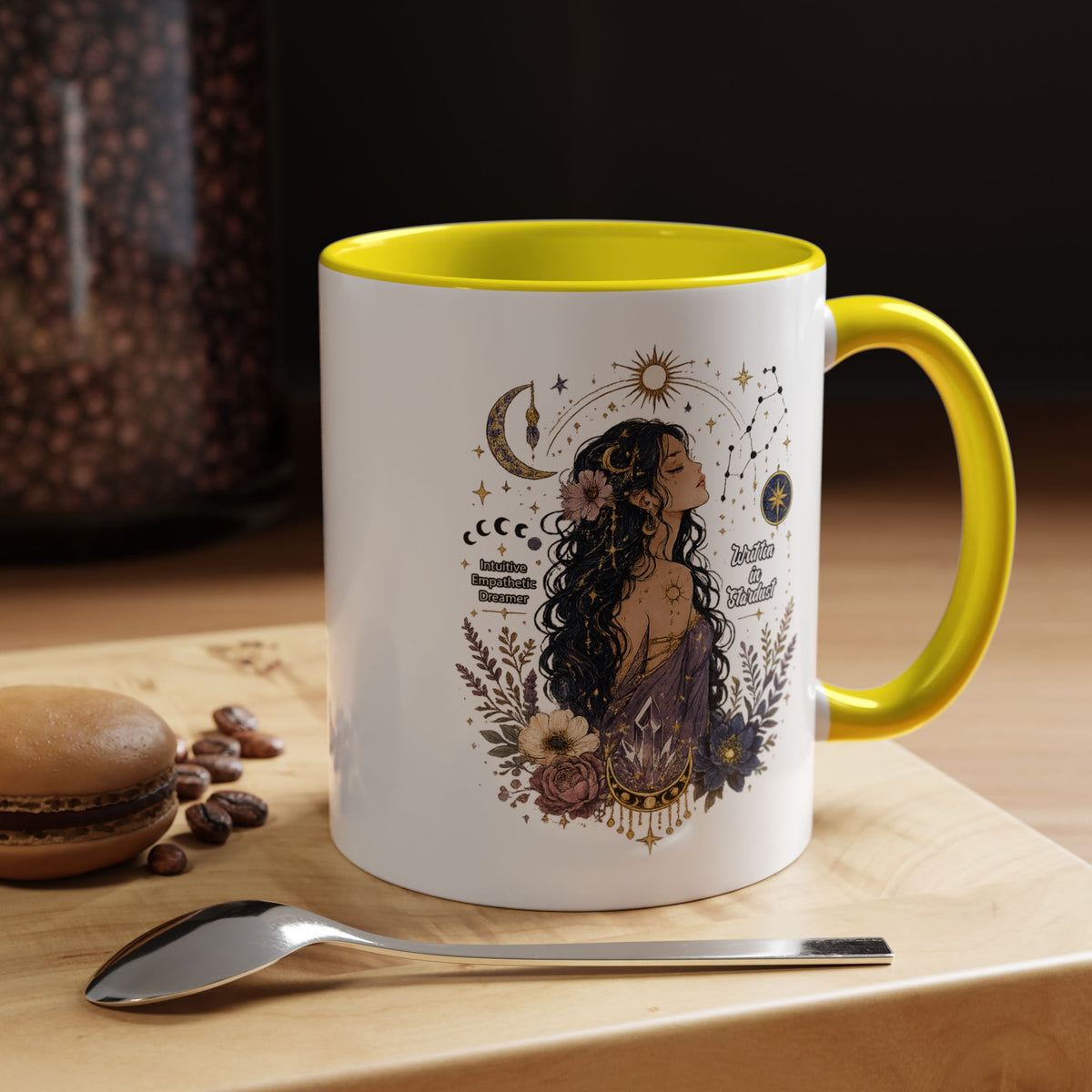 Intuitive Dreamer Astrology Coffee Mug, Mystic Woman Zodiac Mug, Written in Stardust Cup, Celestial Goddess Gift, Spiritual Coffee Mug
