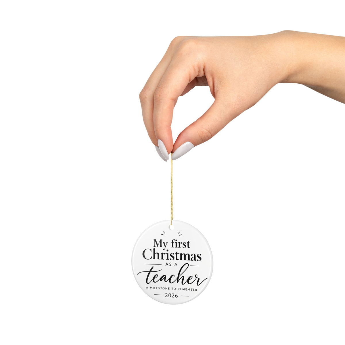 My First Christmas as a Teacher Ornament, New Teacher Christmas Gift, First Year Teaching Keepsake, 2026 Classroom Holiday Decor