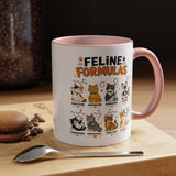 Funny Cat Science Coffee Mug, Feline Formulas Cat Lover Mug, Chemistry Cat Gift, Nerdy Cat Mom Cup for Scientists & Students