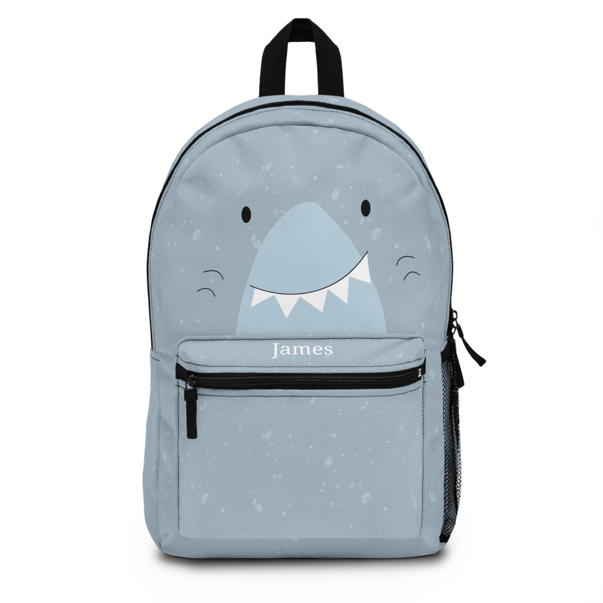 Personalized Shark Backpack for Kids, Custom Name School Bag, Light Blue Ocean Animal Design, Cute Nautical Bookbag