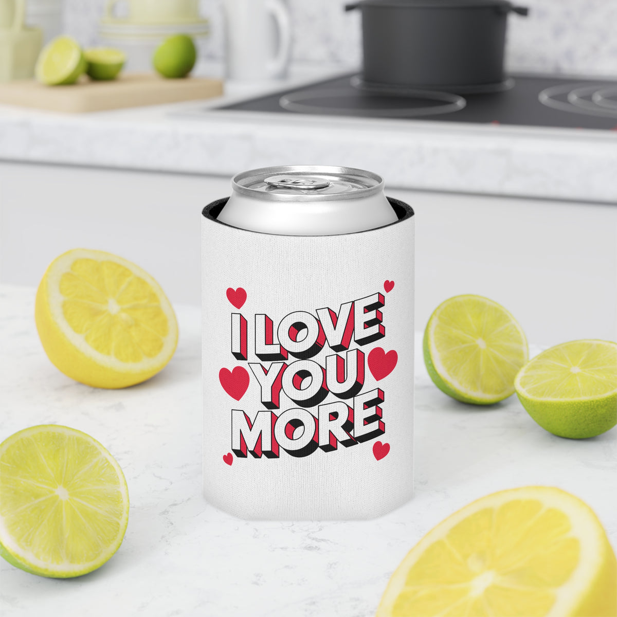 I Love You More Can Cooler, Romantic Drink Sleeve, Cute Valentine's Day Gift for Couples, Anniversary Gift for Girlfriend or Wife