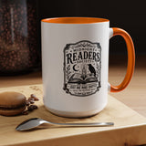 Midnight Readers Society Mug, Gothic Raven Book Black Accent Coffee Cup, Dark Academia Gift for Book Lover, Librarian or Night Reader